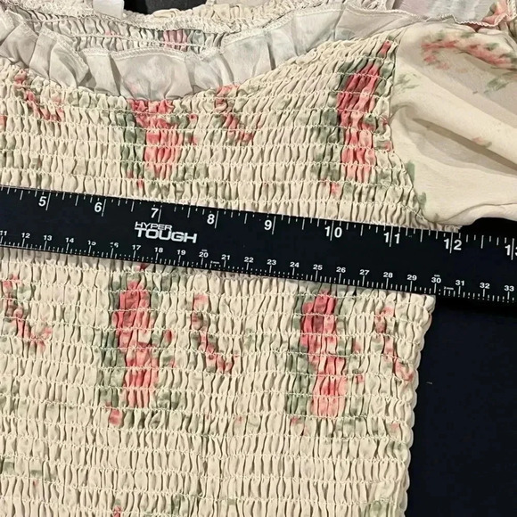 NWT 70/21 Coquette Smocked Puff Sleeve Ruffle Mini Floral Dress Womens Small - Picture 10 of 11